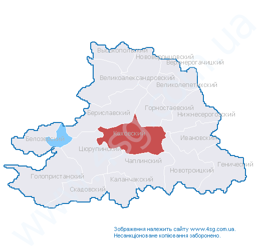 Карта каховского района херсонской области подробная с городами и поселками